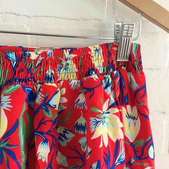 Anthropologie x The Korner Mini Tennis Skirt Coquette Floral Red Yellow Flowy M - Picture 11 of 13